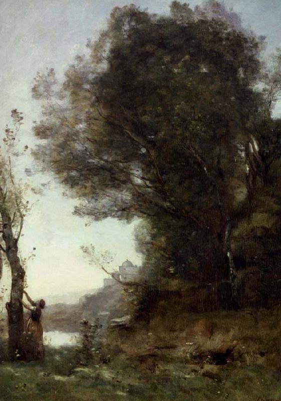Jean Baptiste Camille  Corot appelskord i ariccia Germany oil painting art